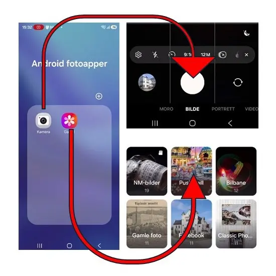 Bilde- og videobeh på Android