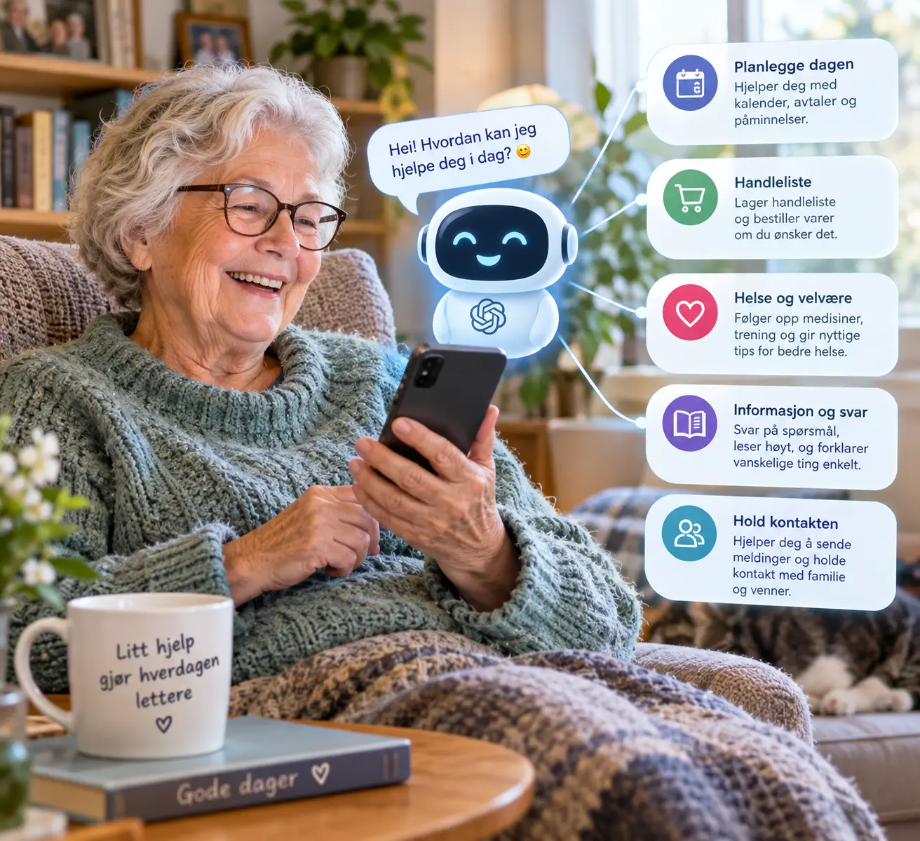 KI – din suverene assistent.
Lær å bruke en KI-assistent!