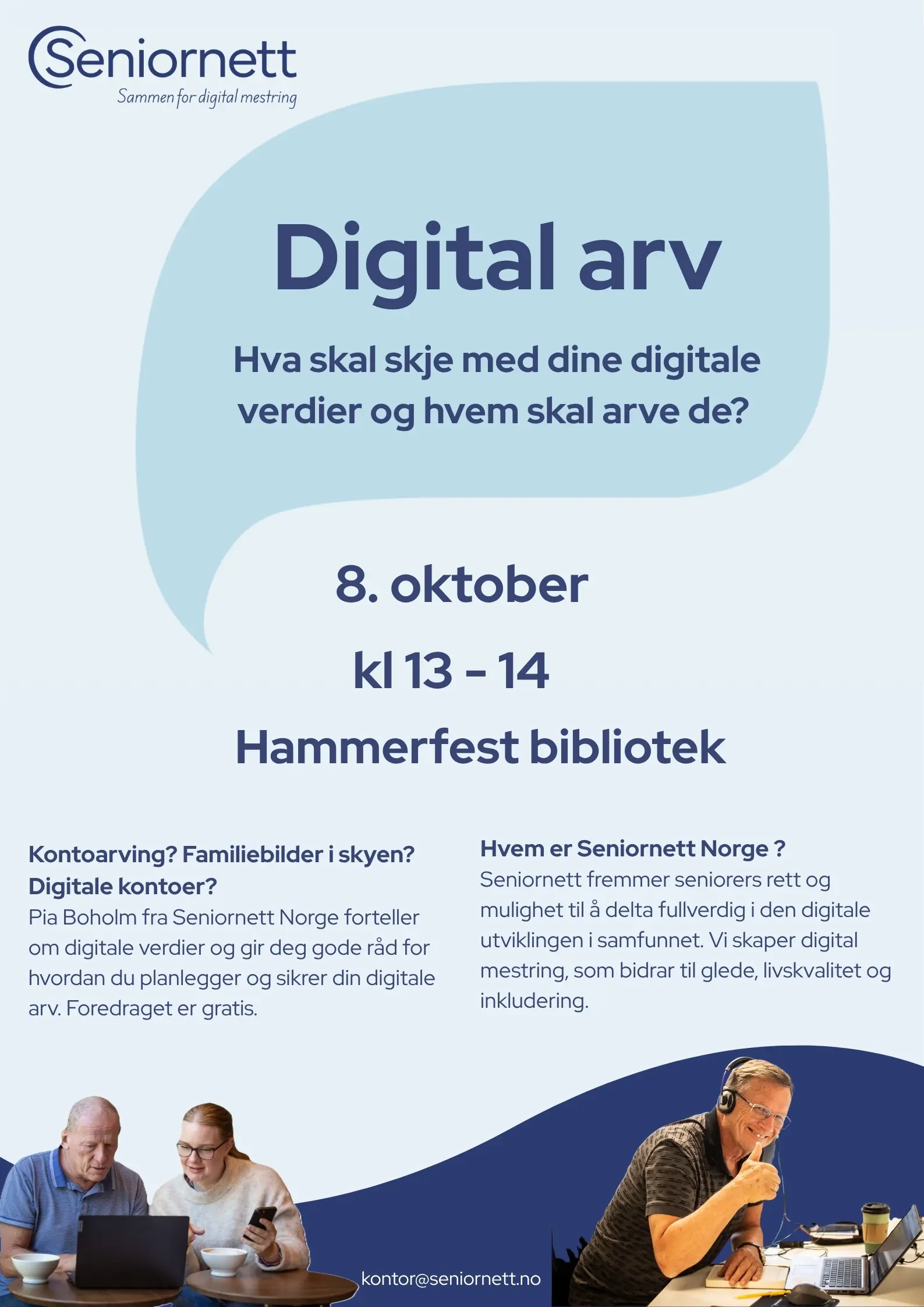 Foredrag på Hammerfest bibliotek 8. oktober kl. 13-14