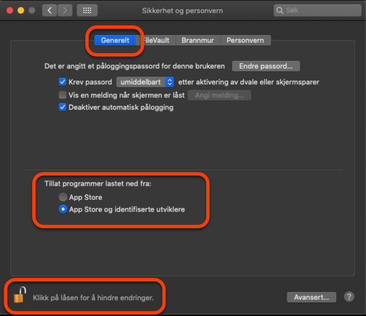 Tillat programmer lastet ned fra