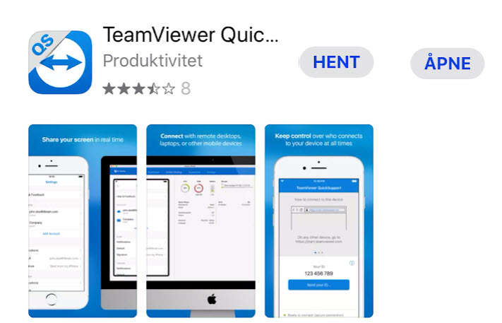 Hente Quicksupport i AppStore