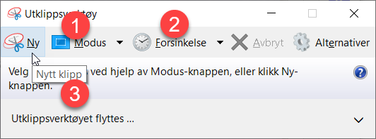 Utsett skjermdump