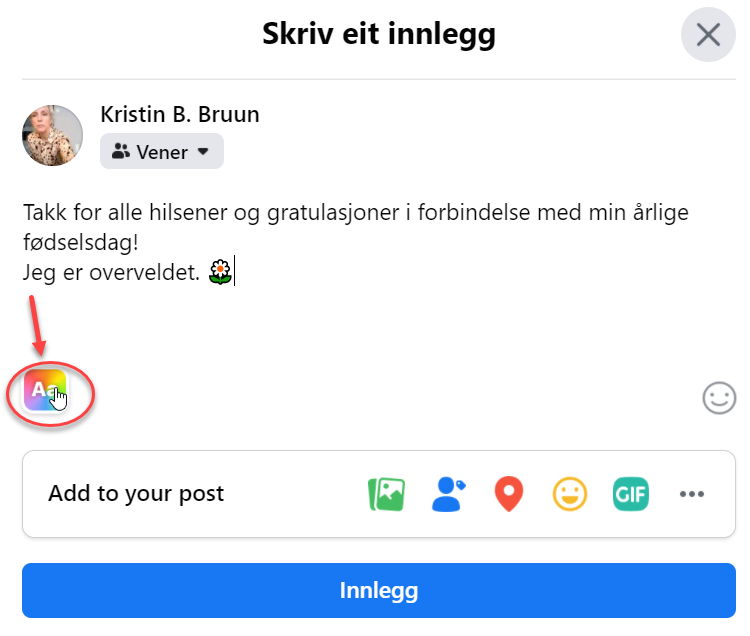 Hvor skal du velge bakgrunn