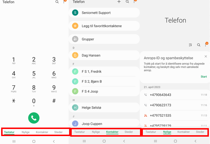 Androidtelefon oversikt