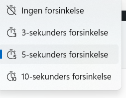 Ulike sekunders forsinkelse