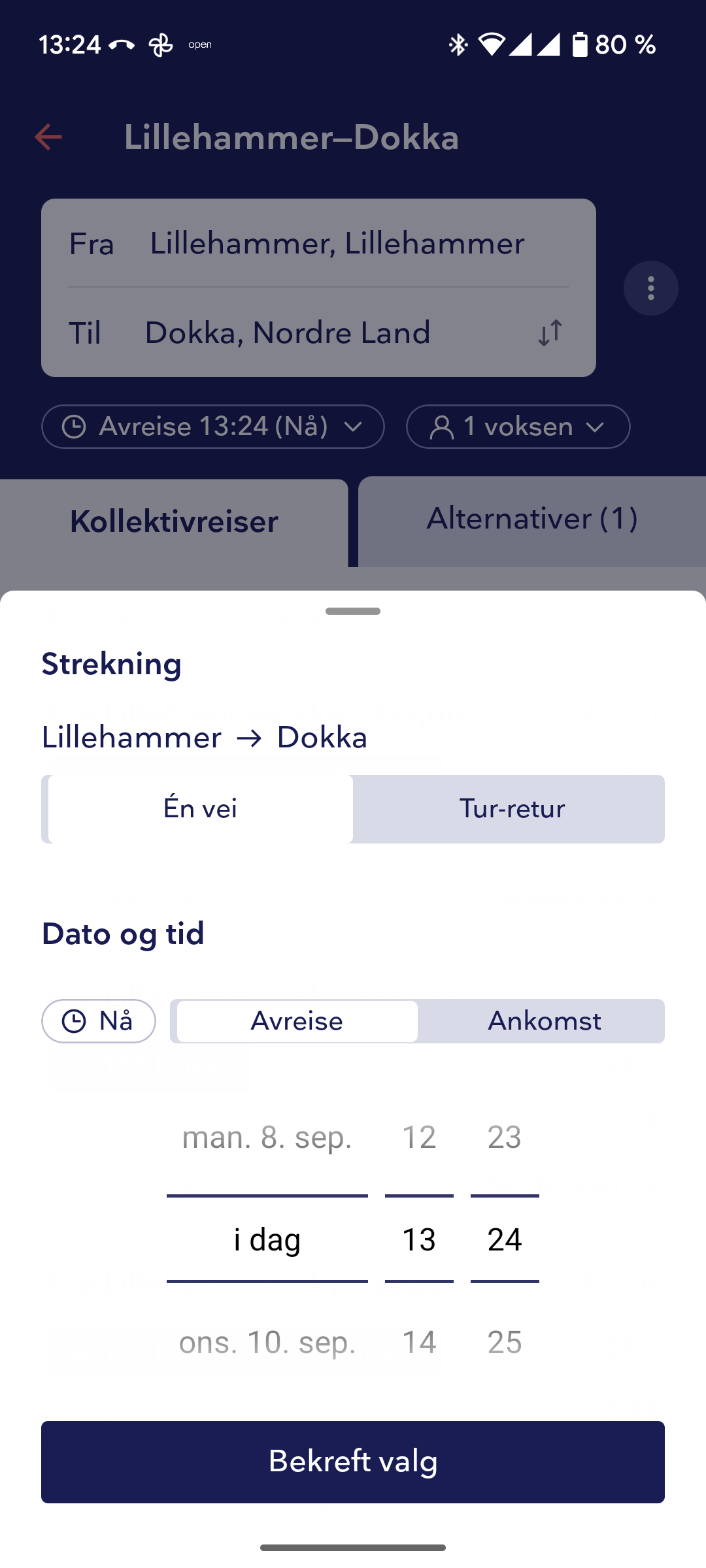 Jeg endrer på tidspunkt