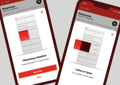 Bruk av appen ved pakkevboks